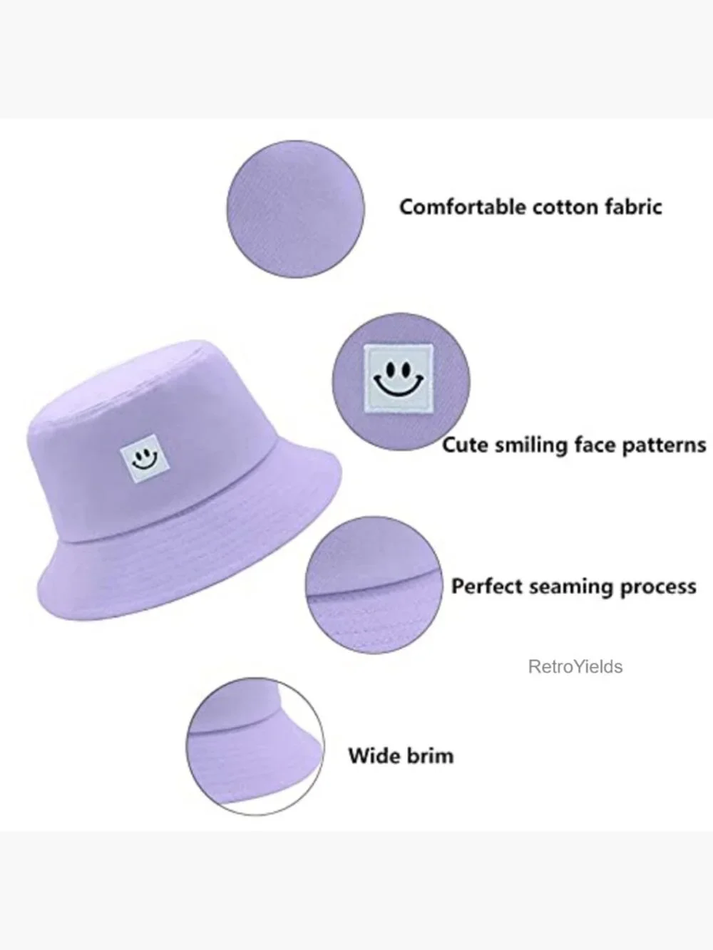 Unisex Kids Sun Protection Bucket Hat - 100% Cotton Foldable Beach Hat